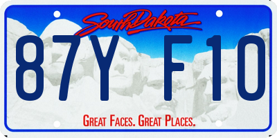 SD license plate 87YF10