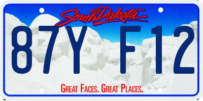SD license plate 87YF12