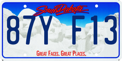 SD license plate 87YF13