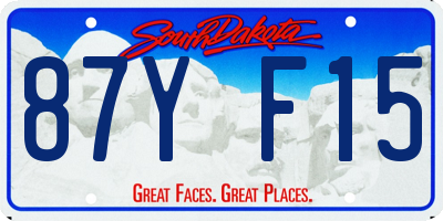 SD license plate 87YF15