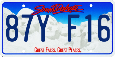 SD license plate 87YF16