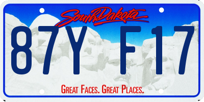 SD license plate 87YF17