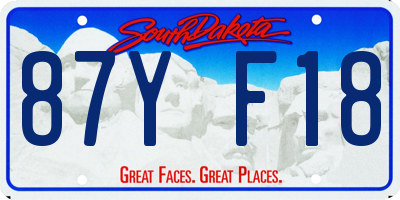 SD license plate 87YF18