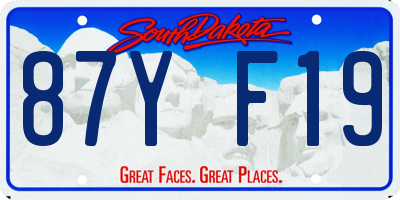 SD license plate 87YF19