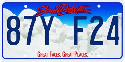 SD license plate 87YF24