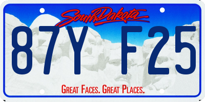 SD license plate 87YF25