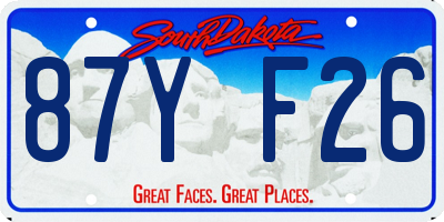 SD license plate 87YF26