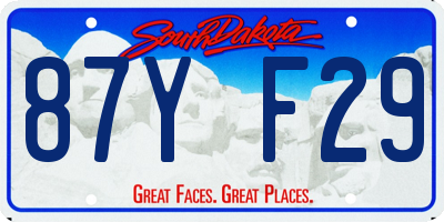 SD license plate 87YF29
