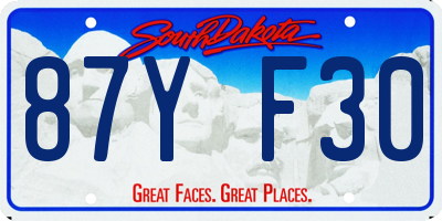 SD license plate 87YF30