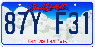 SD license plate 87YF31