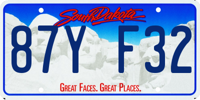 SD license plate 87YF32