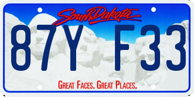 SD license plate 87YF33