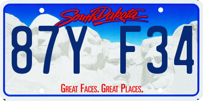 SD license plate 87YF34