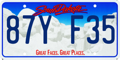SD license plate 87YF35