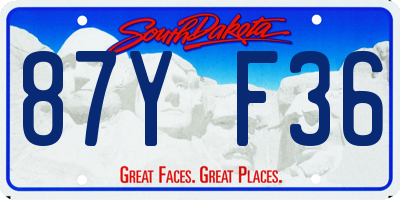 SD license plate 87YF36