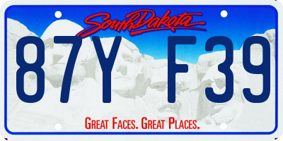 SD license plate 87YF39
