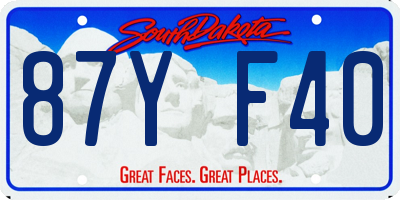 SD license plate 87YF40