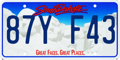 SD license plate 87YF43