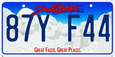 SD license plate 87YF44