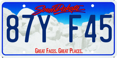SD license plate 87YF45