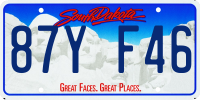 SD license plate 87YF46