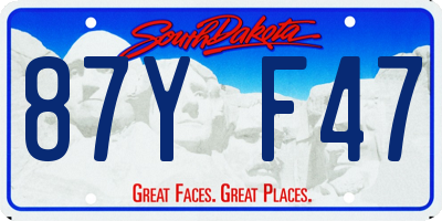SD license plate 87YF47