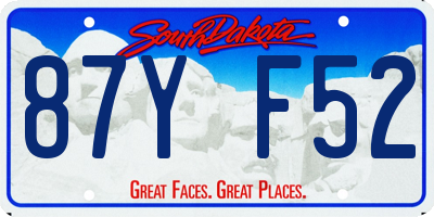 SD license plate 87YF52