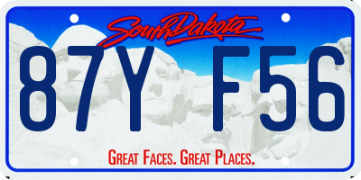 SD license plate 87YF56