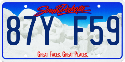 SD license plate 87YF59