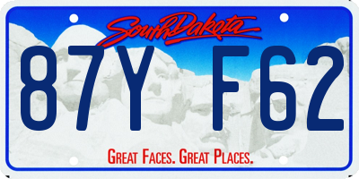 SD license plate 87YF62