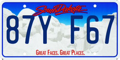 SD license plate 87YF67