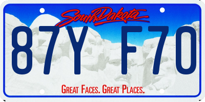 SD license plate 87YF70
