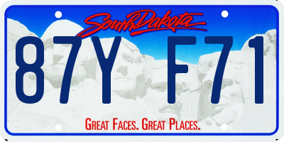 SD license plate 87YF71