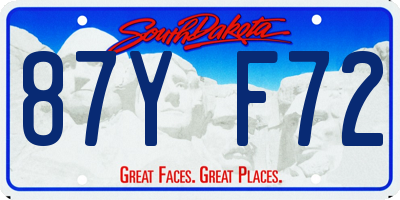 SD license plate 87YF72