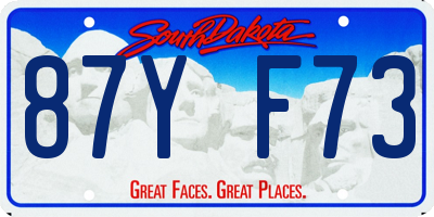 SD license plate 87YF73