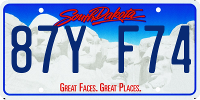 SD license plate 87YF74