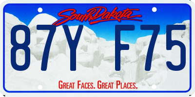 SD license plate 87YF75