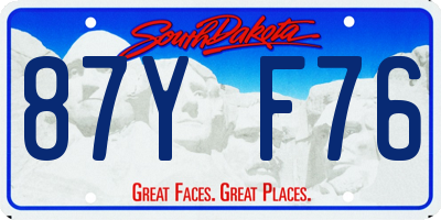 SD license plate 87YF76