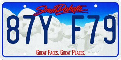 SD license plate 87YF79