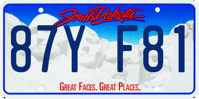 SD license plate 87YF81