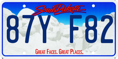 SD license plate 87YF82