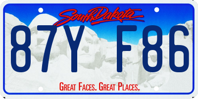 SD license plate 87YF86