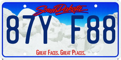 SD license plate 87YF88