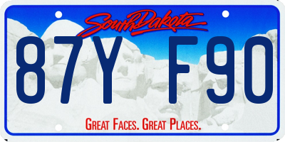 SD license plate 87YF90