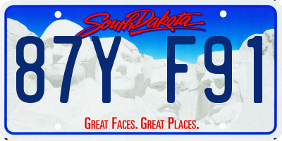 SD license plate 87YF91