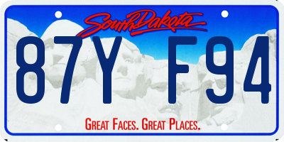 SD license plate 87YF94