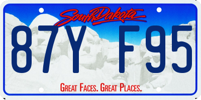 SD license plate 87YF95