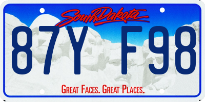 SD license plate 87YF98