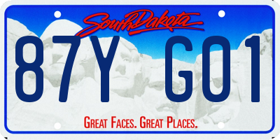 SD license plate 87YG01