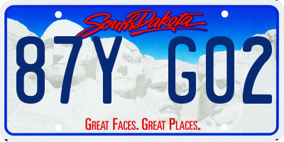SD license plate 87YG02